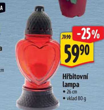   Hřbitovní lampa 26 cm 
