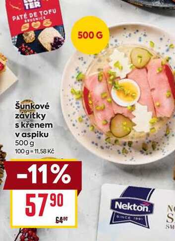 Šunkovė závitky s křenem v aspiku 500 g