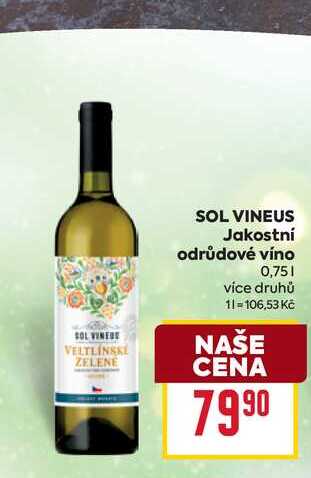 SOL VINEUS Jakostní odrůdové víno 0,75l