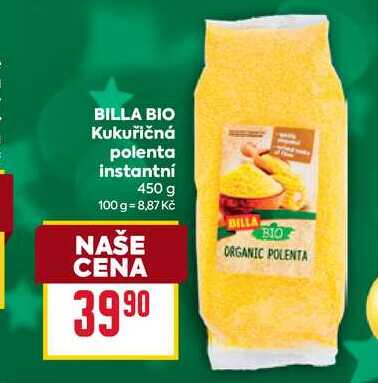 BILLA BIO Kukuřičná polenta instantní 450 g