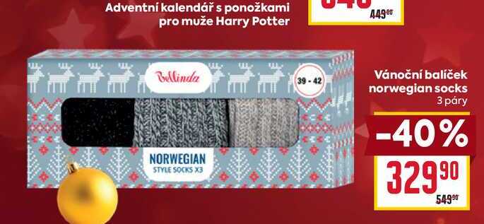 Vánoční balíček norwegian socks 3 páry 