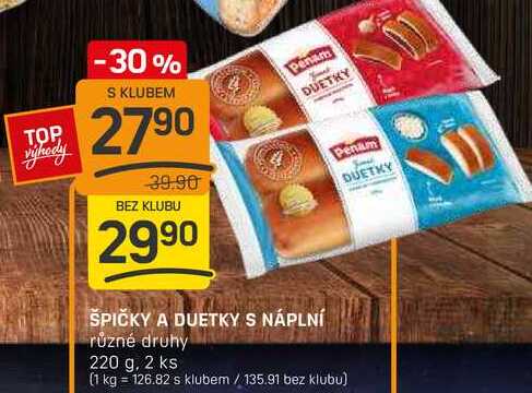 ŠPIČKY A DUETKY S NÁPLNÍ různé druhy 220 g