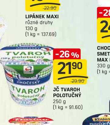 JČ POLOTUČNÝ TVAROH 250 g
