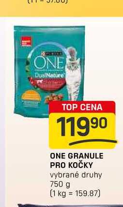 ONE GRANULE PRO KOČKY vybrané druhy 750 g