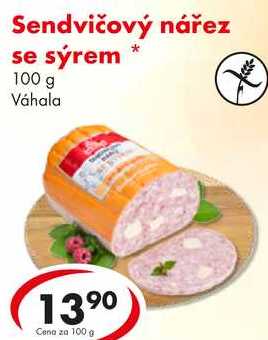 Sendvičový nářez se sýrem, 100 g 