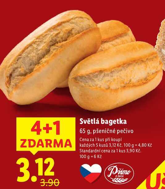 Světlá bagetka, 65 g