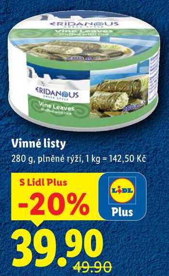 Vinné listy, 280 g