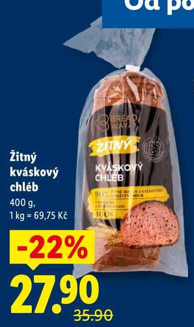 Žitný kváskový chléb, 400 g