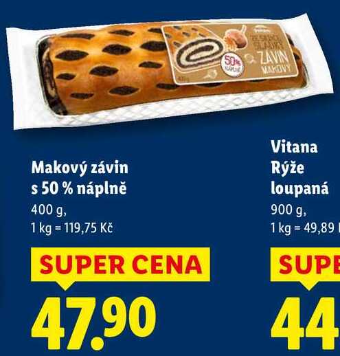 Makový závin s 50% náplně, 400 g