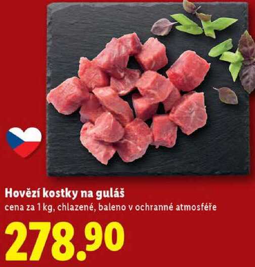 Hovězí kostky na guláš, cena za 1 kg