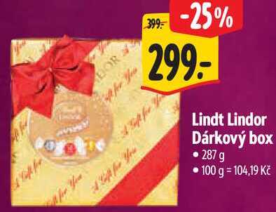 Lindt Lindor Dárkový box, 287 g