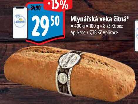 Mlynářská veka žitná, 400 g