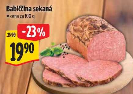 Babiččina sekaná, cena za 100 g 
