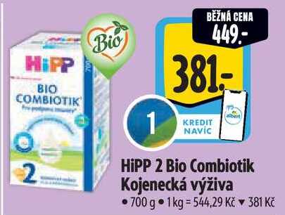 HiPP 2 Bio Combiotik Kojenecká výživa, 700 g