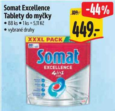 Somat Excellence Tablety do myčky, 88 ks