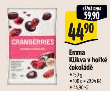Emma Klikva v hořké čokoládě, 150 g 