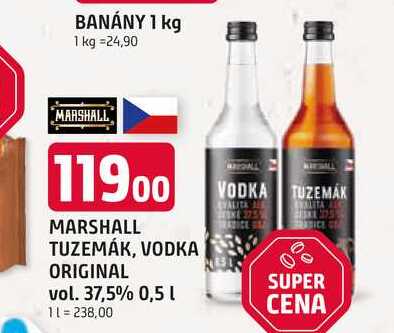 MARSHALL TUZEMÁK, VODKA ORIGINAL vol. 37,5% 0,5 l