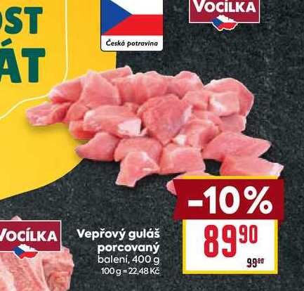 Vepřový guláš porcovaný balení, 400 g 