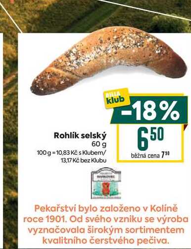 Rohlík selský 60 g 