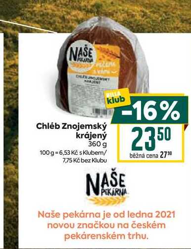 Chléb Znojemský krájený 360 g 