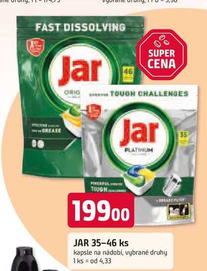 Jar kapsle do myčky 35-46ks, vybrané druhy