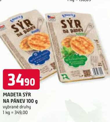 MADETA SÝR NA PÁNEV 100 g vybrané druhy 