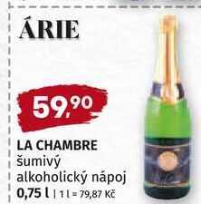 ÁRIE  LA CHAMBRE šumivý alkoholický nápoj 0,75l 