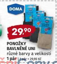 DOMA PONOŽKY BAVLNĚNÉ UNI různé barvy a velikosti 1 pár