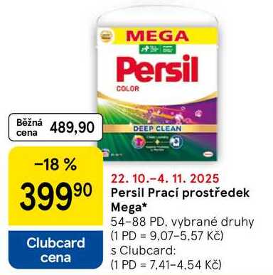 Persil Prací prostředek Mega, 54-88 PD, vybrané druhy 