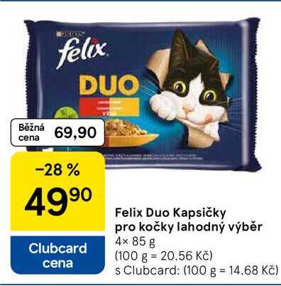 Felix Duo Kapsičky pro kočky lahodný výběr, 4× 85 g  
