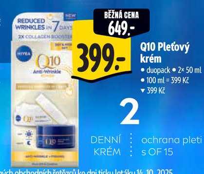 Q10 Pleťový krém, 2x 50 ml