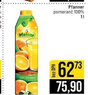 Pfanner pomeranč 100% 1 l 