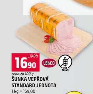 Šunka vepřová standart jednota 100 g
