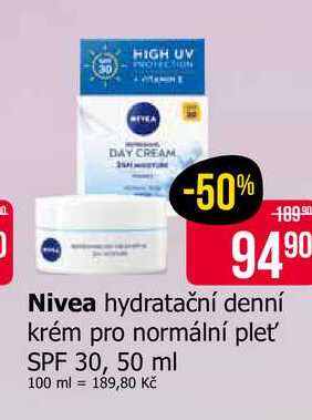 Nivea hydratační denní krém pro normální pleť SPF 30, 50 ml