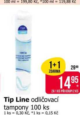 Tip Line odličovací tampony 100 ks