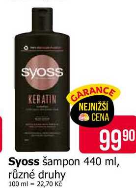 Syoss šampon 440 ml, různé druhy 