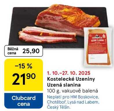 Kostelecké Uzeniny Uzená slanina, 100 g