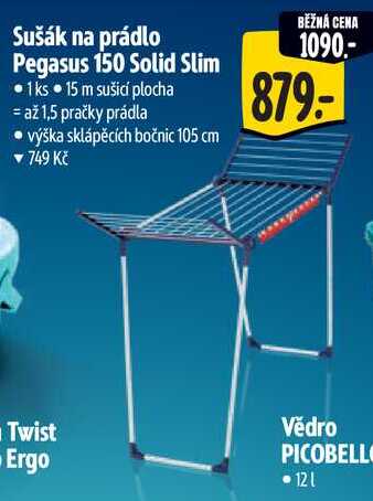 Sušák na prádlo Pegasus 150 Solid Slim