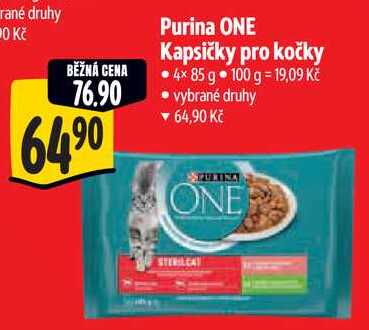 Purina ONE Kapsičky pro kočky, 4x 85 g