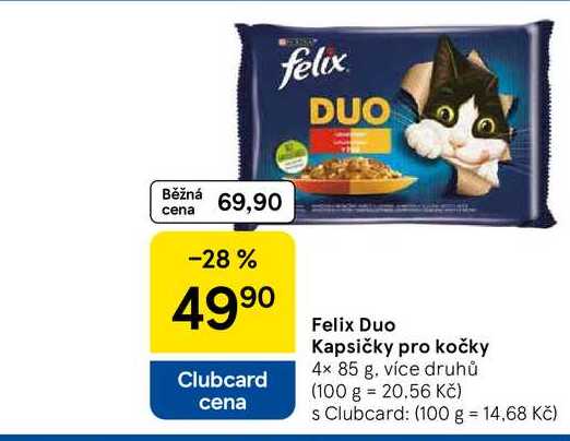Felix Duo Kapsičky pro kočky, 4× 85 g