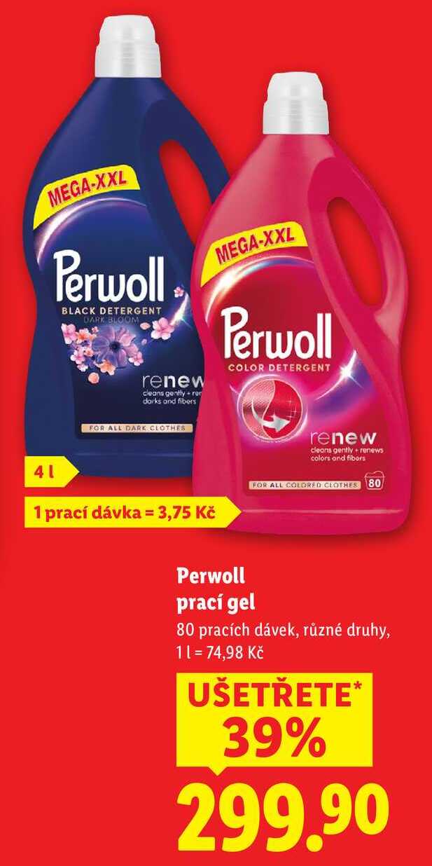 Perwoll prací gel, 80 pracích dávek