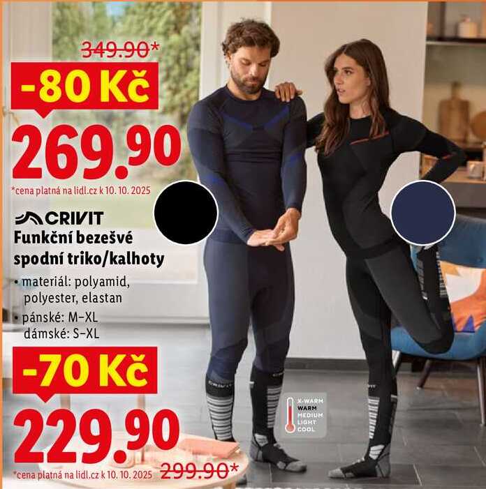 Funkční bezešvé spodní triko/kalhoty 