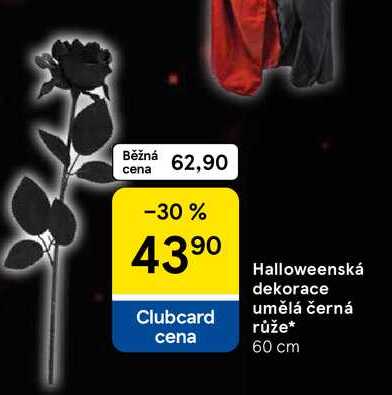 Halloweenská dekorace umělá černá růže