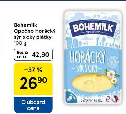 Bohemilk Opočno Horácký sýr s oky plátky, 100 g
