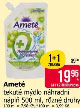 Ameté tekuté mýdlo náhradní náplň 500 ml, různé druhy 