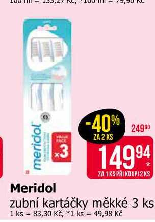 Meridol zubní kartáčky měkké 3 ks