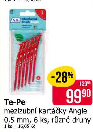 Te-Pe mezizubní kartáčky Angle 0,5 mm, 6 ks, různé druhy 