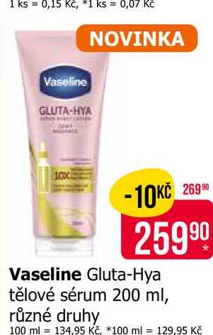 Vaseline Gluta-Hya tělové sérum 200 ml, různé druhy 