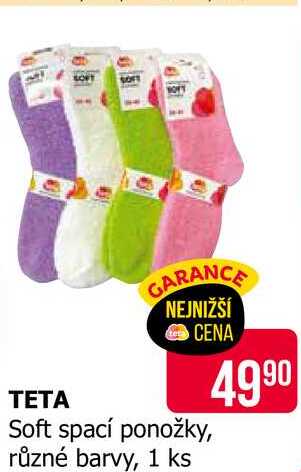 TETA Soft spací ponožky, různé barvy, 1 ks 