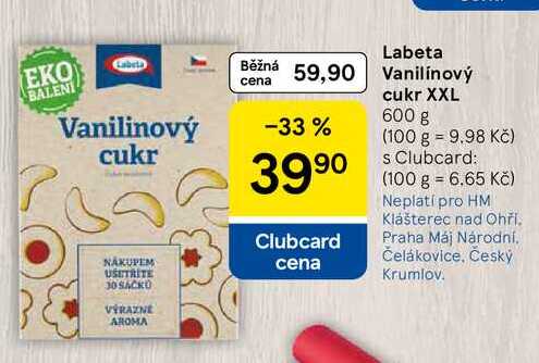 Labeta Vanilínový cukr XXL, 600 g 